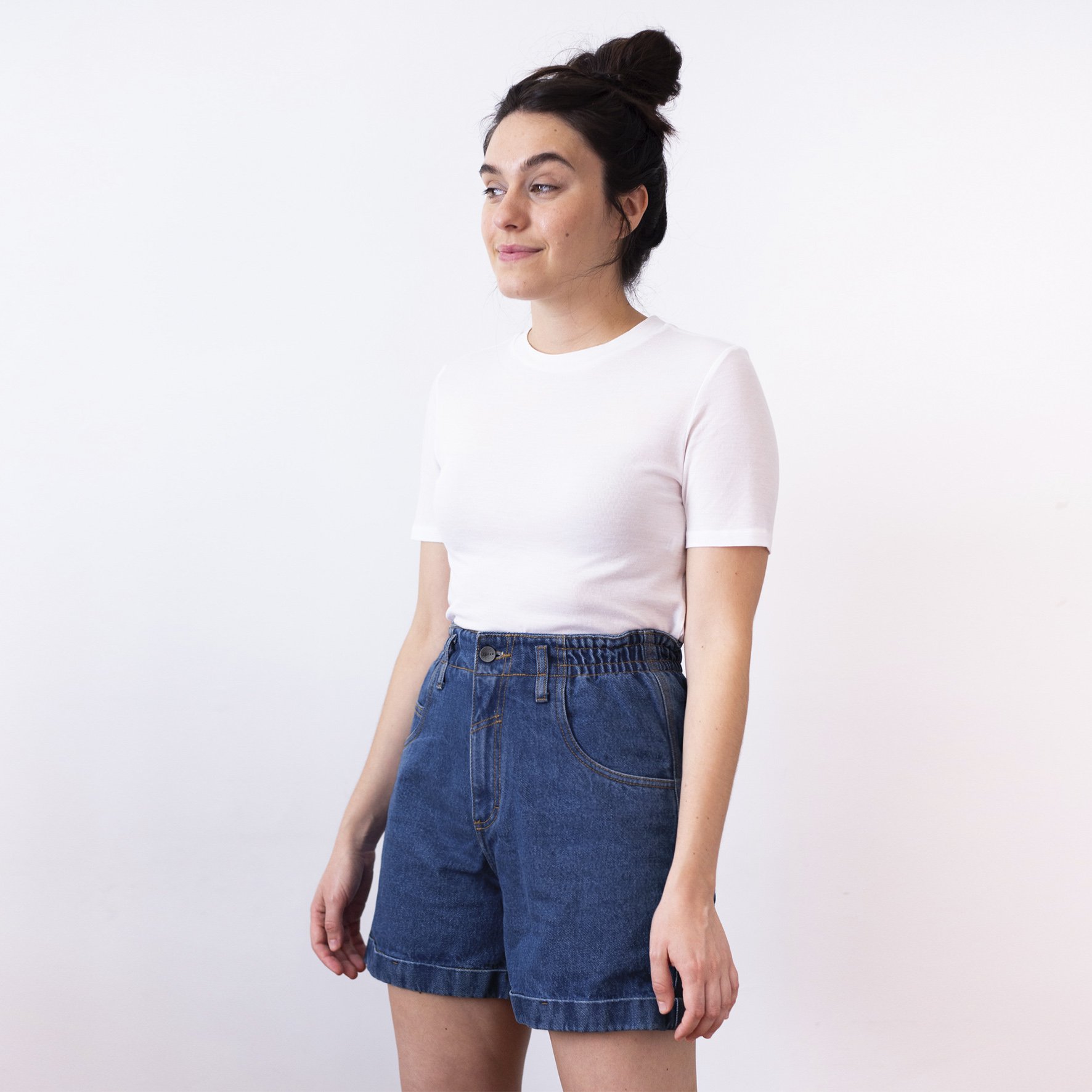 SHORTS JEANS CINTURA ALTA | RITA AZUL ESCURO - Yes I am Jeans