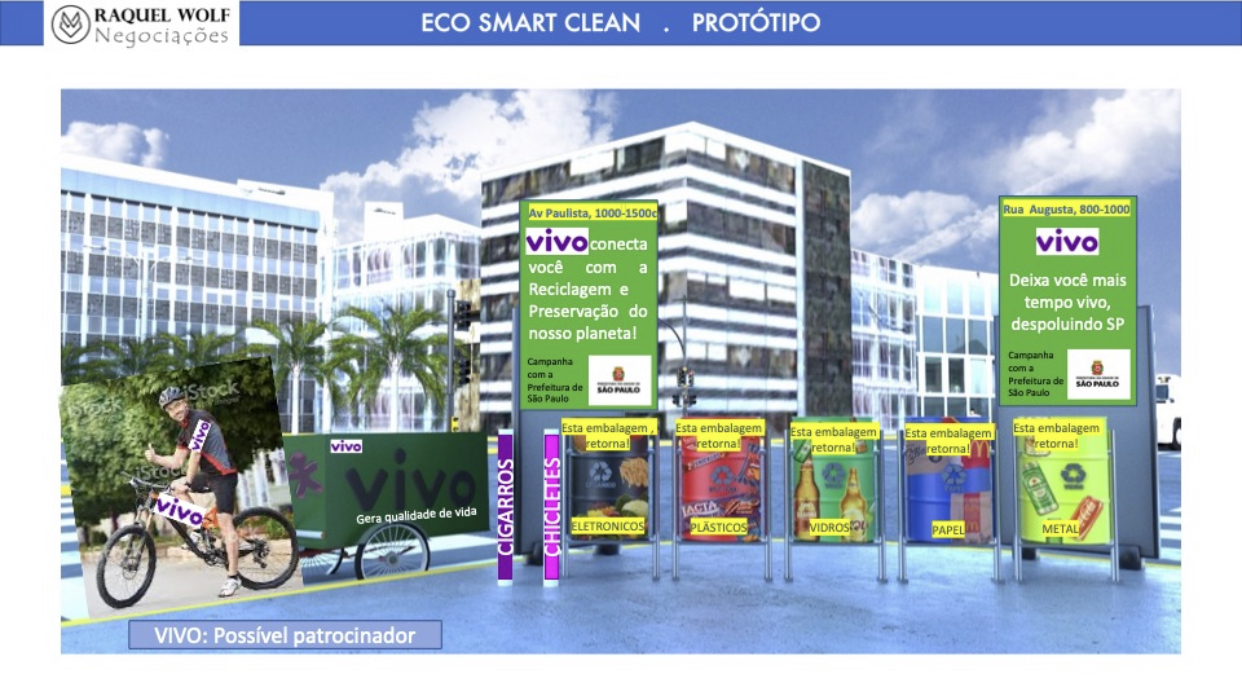 Eco Smart Clean - Totem de Midia com lixeira de coleta seletiva