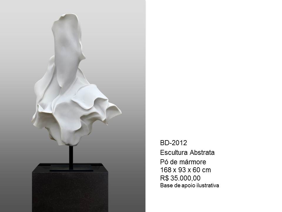 Escultura abstrata em pó de mármore 168x93x60 BD2012 - BIA DORIA