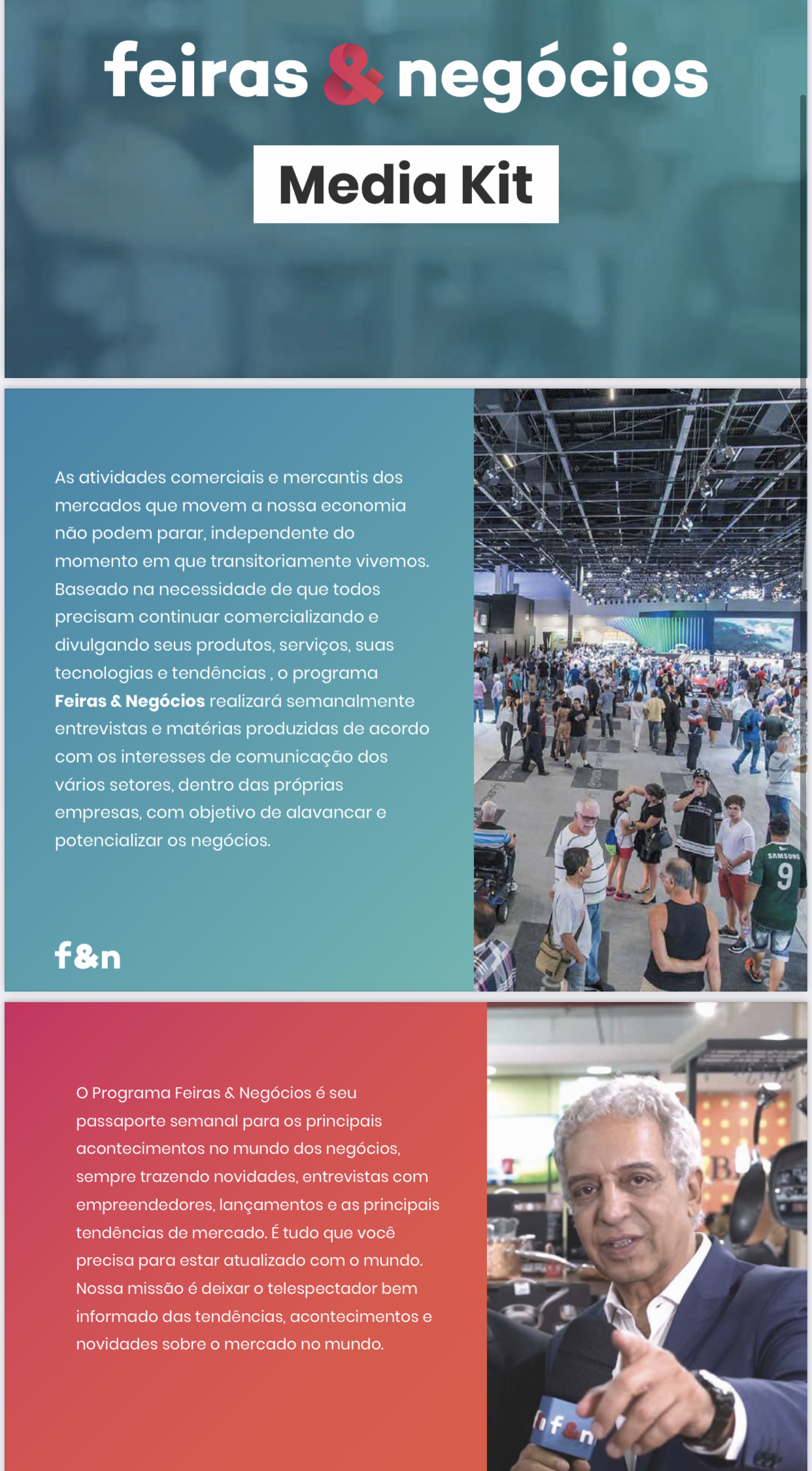 Midia no programa Feiras e Negócios