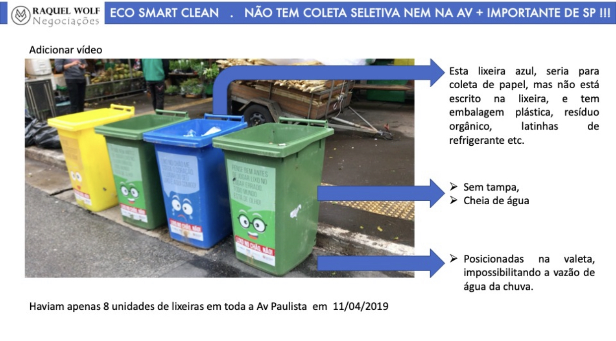 Eco Smart Clean - Totem de Midia com lixeira de coleta seletiva