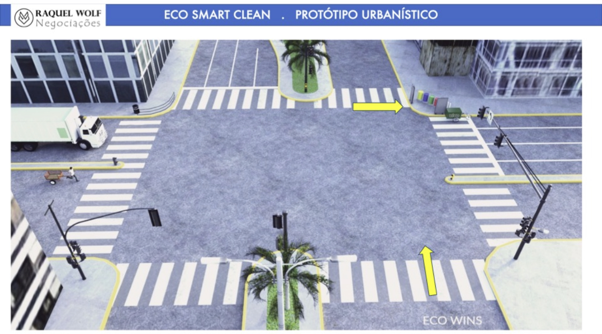 Eco Smart Clean - Totem de Midia com lixeira de coleta seletiva